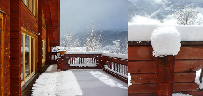 La terrasse blanche de neige...