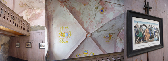 L'intérieur de la chapelle de Couverclaz