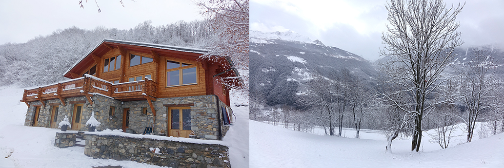 Au chalet des Alpes Djan è Glyâmo, la neige est tombée pour les vacances de février