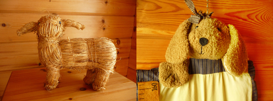 A  sheep made of straw - A dog headed measure for children